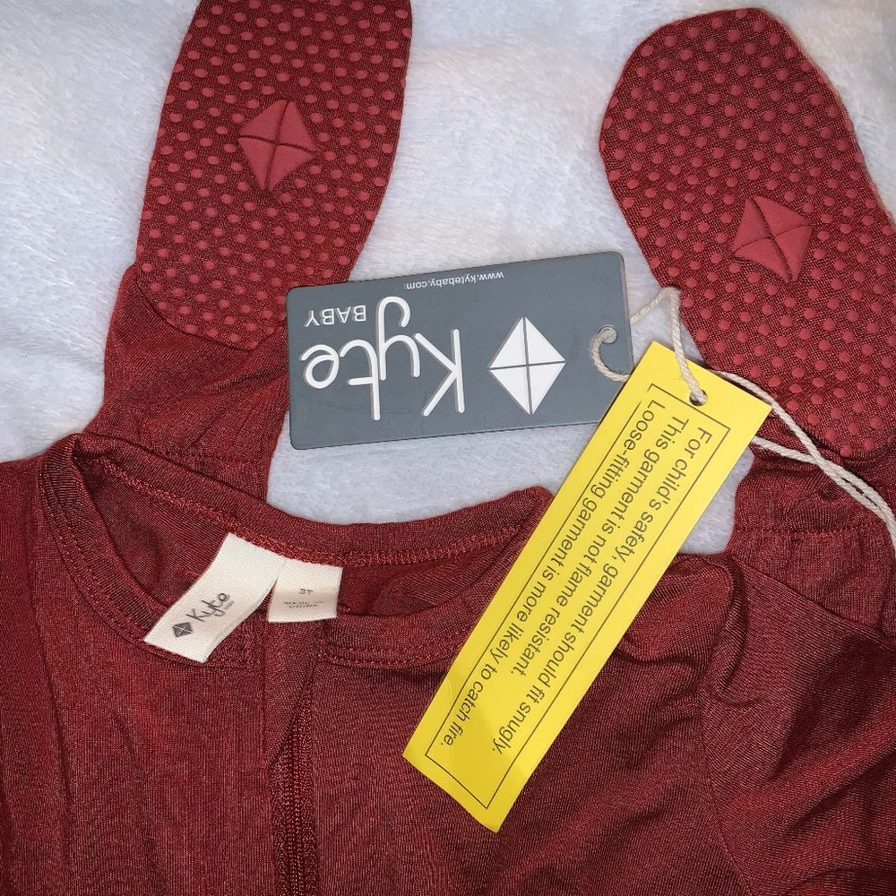 Kyte BABY | Zippered Footie | Red | 3T